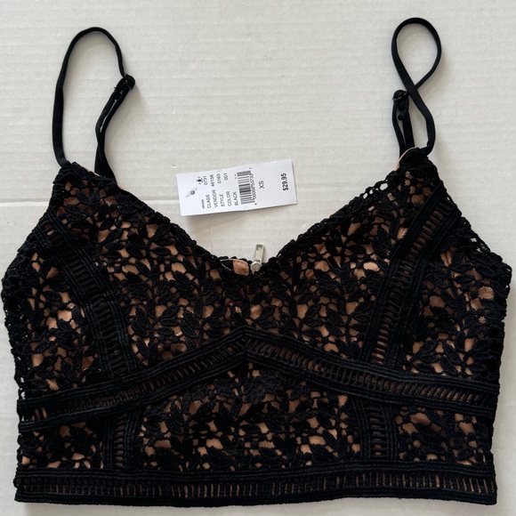 KENDALL & KYLIE Lace Bustier Bralette top NWT size XS black nude HTF rare Pacsun - Picture 2 of 16